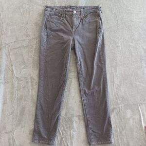 Nydj Sz 4 Corduroy Pants Gray Slim Straight Leg Office Casual Preppy‎ Academia